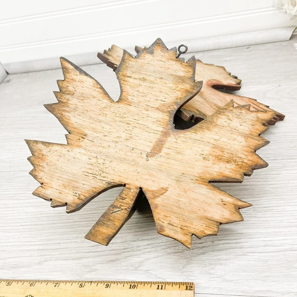 Vintage Maple Leaf Wooden Shelf Set: Mid-Century‎ Modern Decor